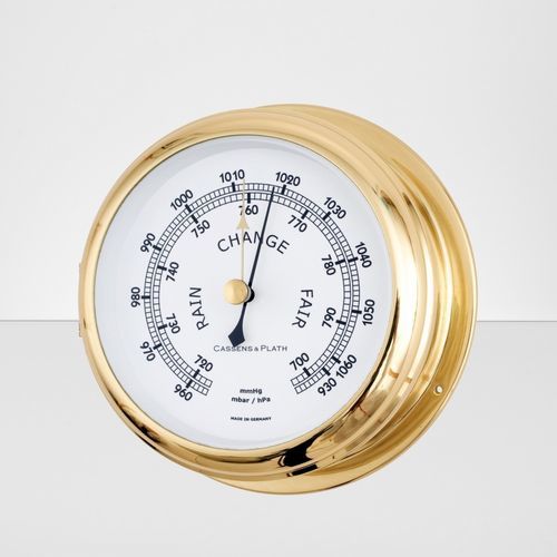 Baromètre analogique - 850450 - Cassens & Plath GmbH - en laiton / blanc