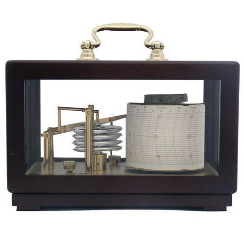 Barographe analogique - 410-C - Weems & Plath - en acajou