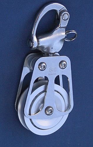Poulie simple - 711223 - OH MARINE EQUIPMENT - à mousqueton émerillon / à roulement à billes / cordage max. : 25 mm