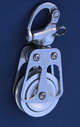 Poulie simple - 710623 - OH MARINE EQUIPMENT - à mousqueton émerillon / à roulement à billes / cordage max. : 10 mm