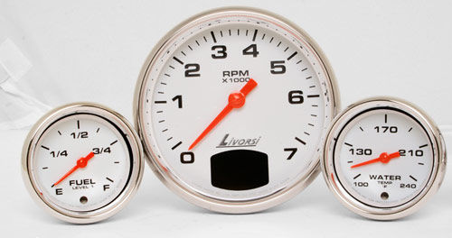 Compte-tours analogique - Livorsi Marine - pour bateau / avec compteur d'heures moteur