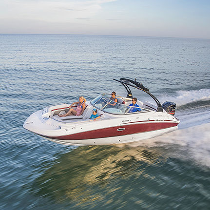 Deck-boat hors-bord - SD 2400 OB - Hurricane - à double console / de wakeboard / de ski nautique