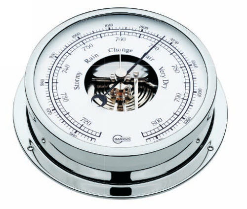 Baromètre analogique - 111CR - Barigo - en chrome / blanc