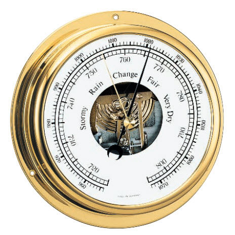 Baromètre analogique - 111MS - Barigo - en laiton / blanc