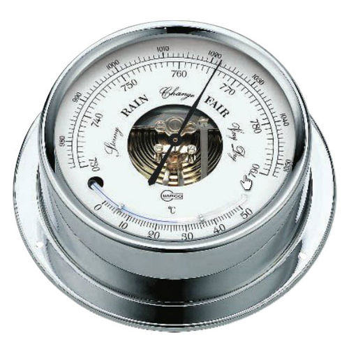 Baromètre analogique - 186.1CR - Barigo - en laiton / en chrome / blanc