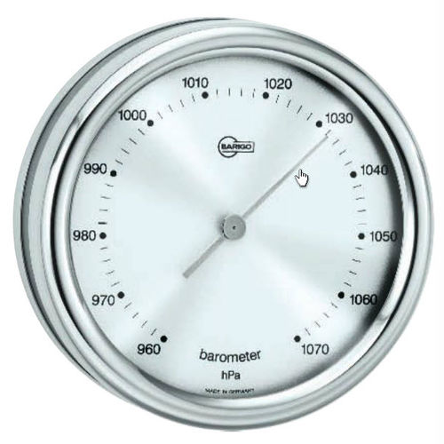 Baromètre analogique - 823CR - Barigo - en inox / blanc