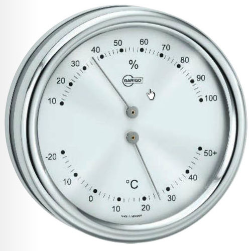 Thermomètre analogique - 829CR - Barigo - hygromètre / en acier inoxydable / °C