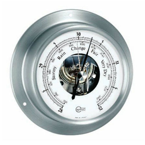 Baromètre analogique - 183RF - Barigo - en inox / blanc