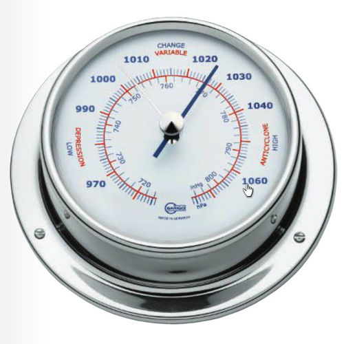 Baromètre analogique - 183RFPO - Barigo - en inox / blanc