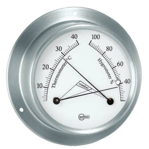 Thermomètre analogique - 983RF - Barigo - hygromètre / confortmètre / en acier inoxydable
