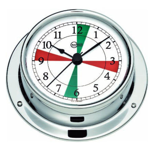 Horloge secteurs radio - 683CRFS - Barigo - en chrome / en laiton