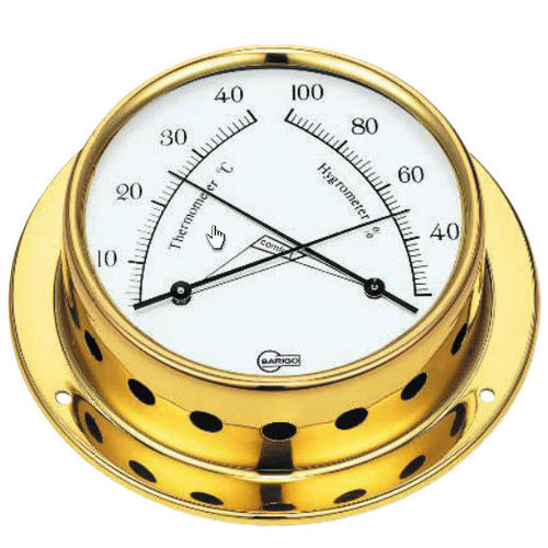 Thermomètre analogique - 983MS - Barigo - hygromètre / confortmètre / en laiton poli