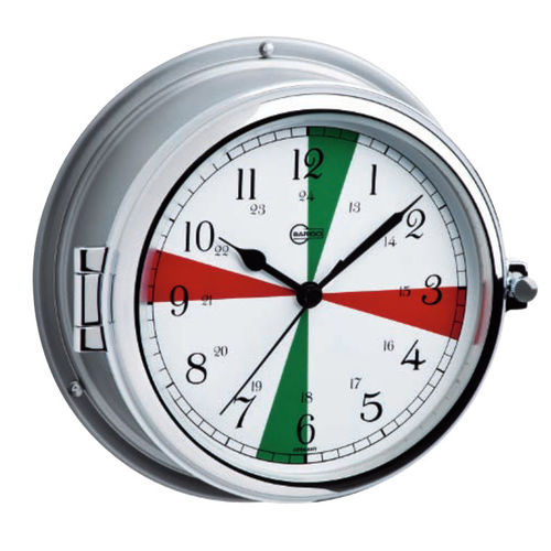 Horloge secteurs radio - 587CREDFS - Barigo - en chrome / en laiton