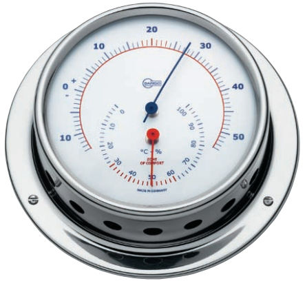 Thermomètre analogique - 983RFPO - Barigo - en laiton chromé / °C / marin