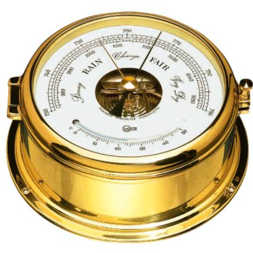 Baromètre analogique - 586MS - Barigo - en laiton / blanc / thermomètre