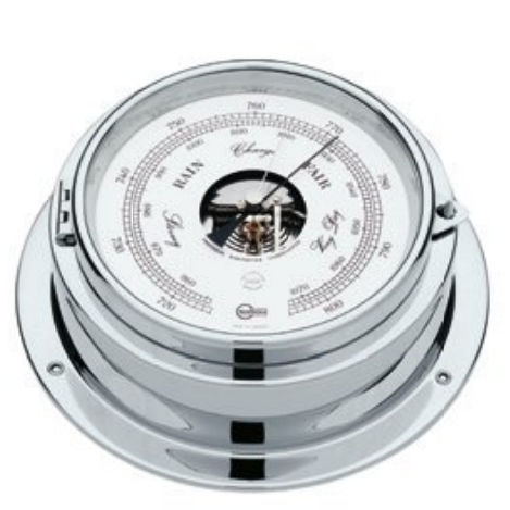 Baromètre analogique - 1613CR - Barigo - en chrome / blanc