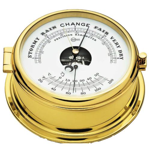 Baromètre analogique - 586.2MS - Barigo - en laiton / blanc / thermomètre