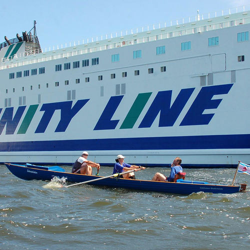 Bateau d'aviron de randonnée - Inrigger 2+ Coastal - Baumgarten Bootsbau - de loisir / deux de pointe / avec barreur