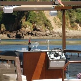 Bateau ponton hors-bord - M600 - MOGGARO ALUMINIUM YACHTS - électrique / en aluminium / max. 12 personnes