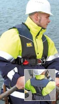 Gilet de sauvetage gonflable automatique - 275-AHR-BG - Kadematic - 275 N / unisexe / avec harnais de sécurité