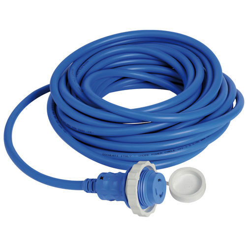 Prise + Fiche Étanche 30A Bleue - Série Polyform | Capuchon PVC, Fermeture à Clip