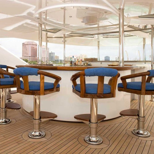 Tabouret de bar pour yacht - T7023T-BACK4 - Pompanette - en inox / en aluminium anodisé / base ronde