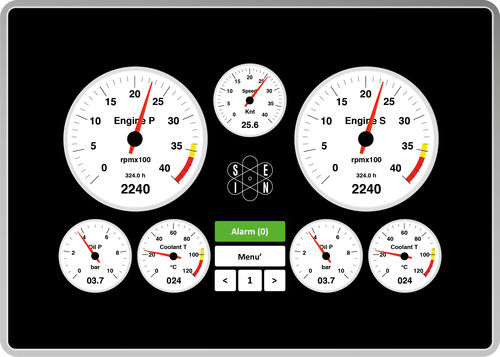 Tableau de commande et de contrôle pour bateau - 7" ADVANCED - San Giorgio S.E.I.N srl - pour yacht / pour moteur / tactile