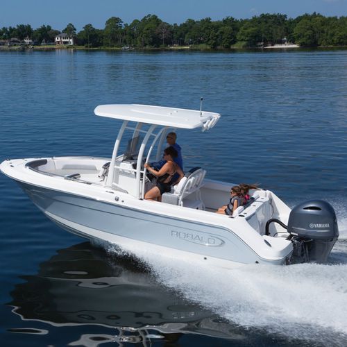 Coque open hors-bord - R222EX  - Robalo - à console centrale / de pêche sportive / max. 10 personnes