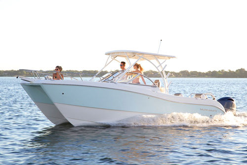 Coque open catamaran - 255DC - World Cat - hors-bord / à double console / de pêche sportive