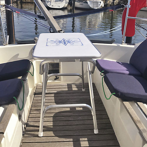 Table de cockpit pliante - M400 - Forma Marine Furniture, LLC. - en mélaminé / en aluminium / blanche