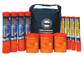 Kit de détresse pour bateaux : navigation hauturière (feux à main, fumigènes à main, fusées de détresse) - NO LIMIT - Albatross