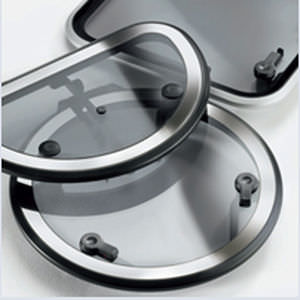 Panneau de pont pour bateau - L / L-INOX - Nautica F4 - rond / ouvrant