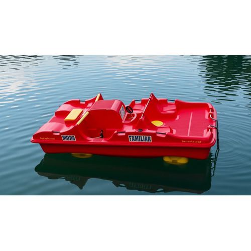 Bateau à pédales 7 places et plus - P7P - AVENTURAS AQUATICAS - LA NORIA - en polyéthylène / rouge / motorisé