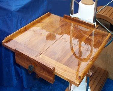 Table de cockpit pliante - Hingeless Leaf - TeakFlex - en teck