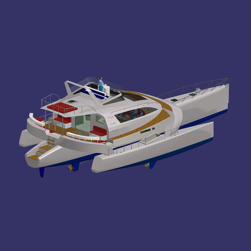 Motor-yacht trimaran à moteur - SEAHORSE 70' POWER - Tournier Marine - de croisière / à fly / 3 cabines