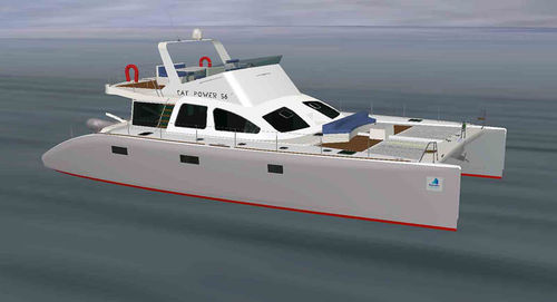 Motor-yacht catamaran - CAT POWER 56' - Tournier Marine - de croisière / à fly / 3 cabines