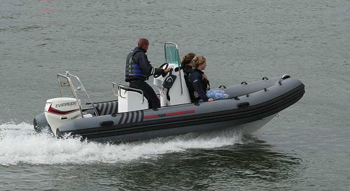 Bateau pneumatique hors-bord - VOYAGER SR470 - Excel Inflatables - semi-rigide / à console centrale / de sport