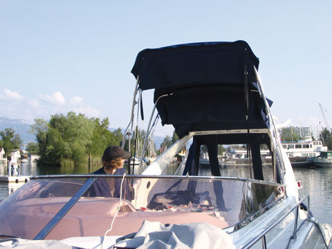 Cabriolet pour bateau à moteur - Nauti Sattler - structure en acier inoxydable