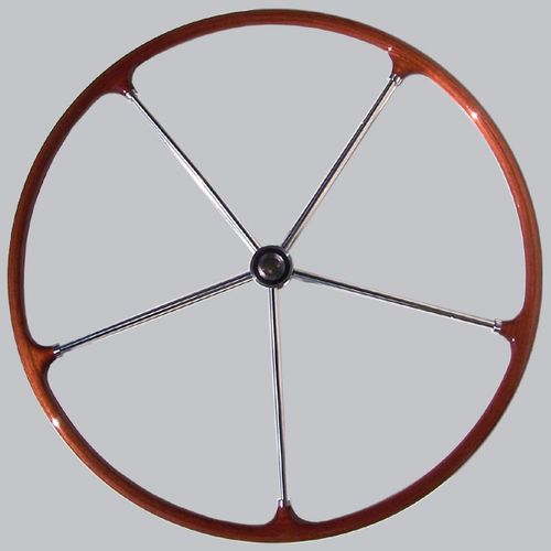 Barre à roue pour voilier - V2A MAHAGONI - TCE-Engineering - en inox / en acajou / traditionnelle