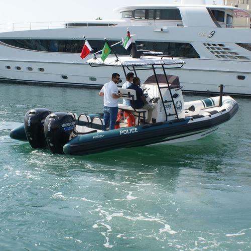 Bateau pneumatique hors-bord - 8 M - ASIS BOATS - bimoteur / RHIB / à console centrale