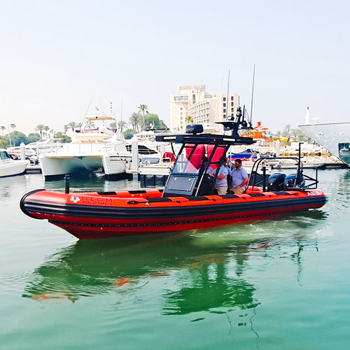 Bateau pneumatique hors-bord - 9.5 M - ASIS BOATS - RHIB / de sauvetage / en fibre de verre
