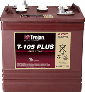 Batterie marine - T-105 PLUS - Trojan Battery Company - 6V / plomb / à décharge profonde