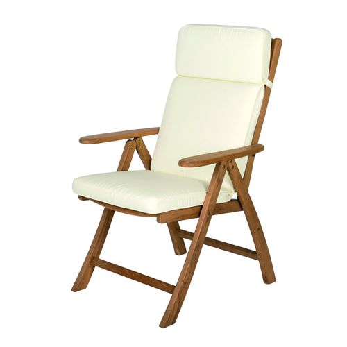 Chaise standard pour bateau - Reclining deluxe - ARC Marine - pliante / avec accoudoirs / en teck