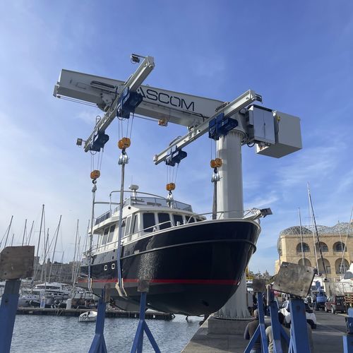 Grue pour chantier naval - JIB 50 - 4 HOISTS - ASCOM - pour marina / potence / manutention de bateau