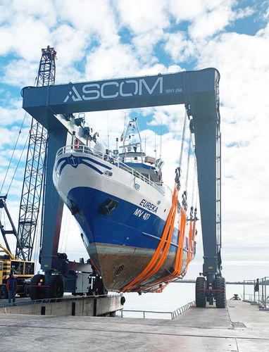Travel lift contrôlé à distance - BHT 250 - ASCOM - toutes roues directrices / pour charge lourde / direction Ackermann