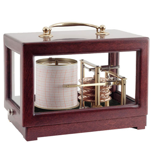 Barographe analogique - COMPACT MAHOGANY - NAUDET - en acajou