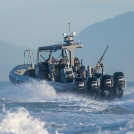 Bateau professionnel hors-bord - ZH 1300 INTERCEPTOR	 - Zodiac Milpro International - en aluminium / bateau pneumatique semi-rigide