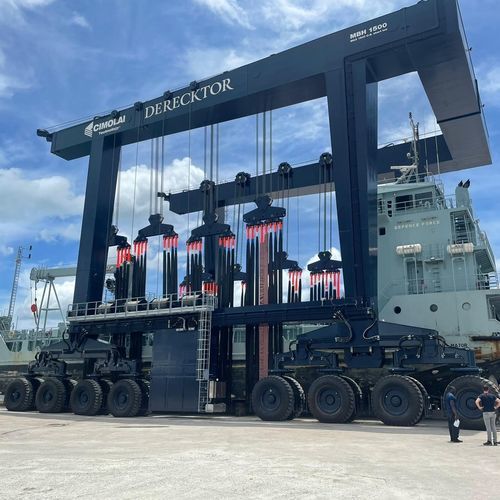 Travel lift contrôlé à distance - MBH 1500 US t - CIMOLAI TECHNOLOGY SPA - toutes roues directrices / pour charge lourde / en forme de U
