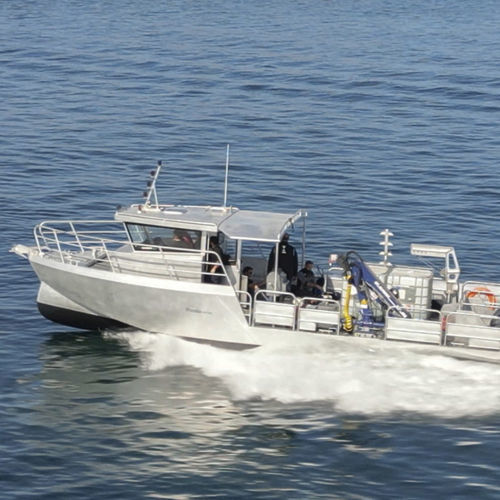 Bateau de travail - Pixsea pro 1200 - BORD A BORD - bateau de support pour la plongée / bateau de service offshore / hors-bord