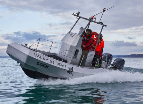 Bateau utilitaire - VALKYRIE 1000 - BORD A BORD - hors-bord / en aluminium / coque rigide
